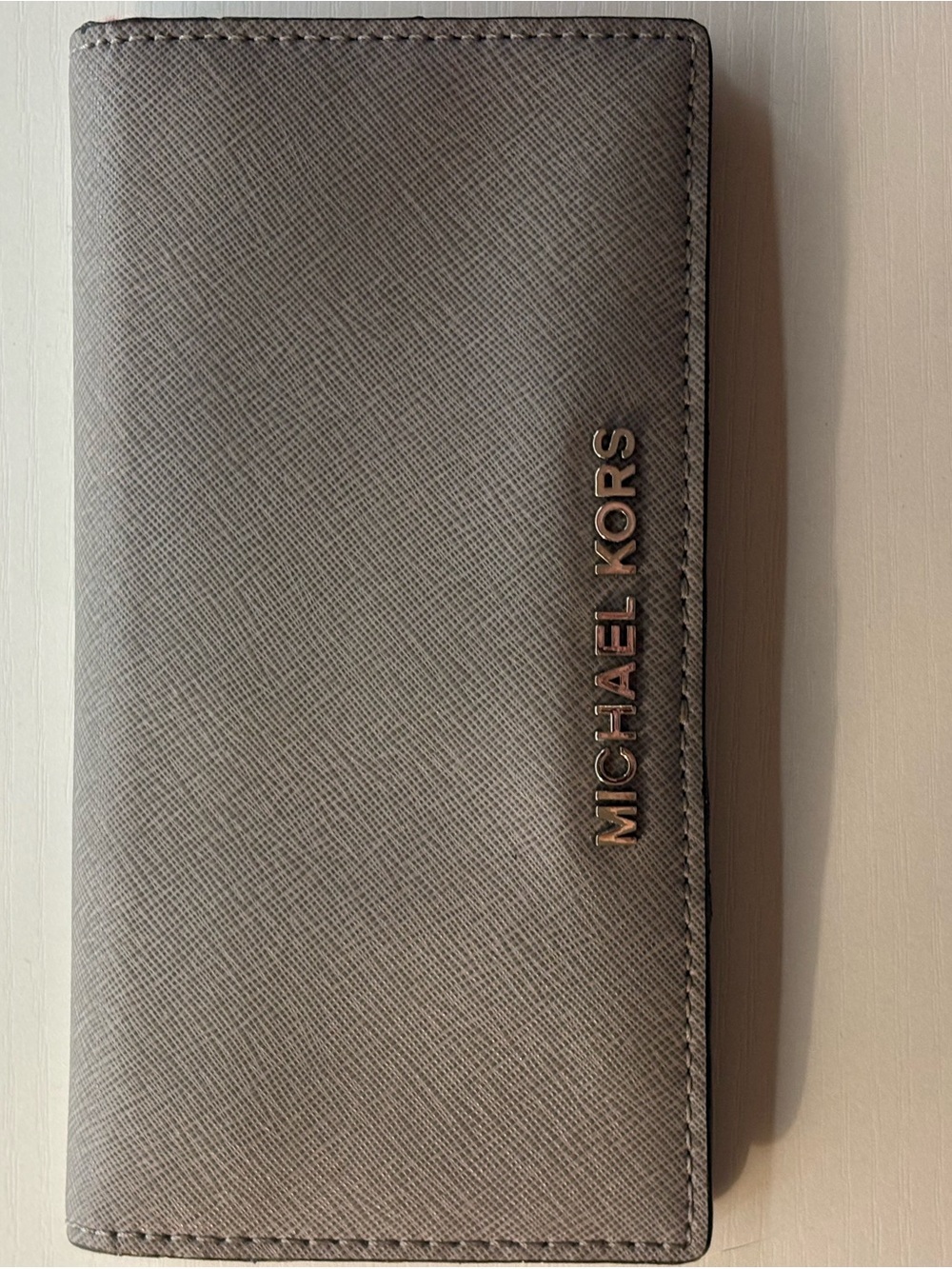 Michael Kors Gray snap Long Leather Wallet